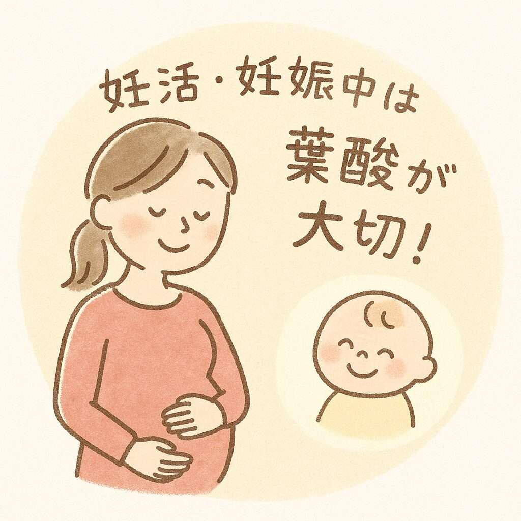 妊活・妊娠中の葉酸の大切さを伝えるイラスト